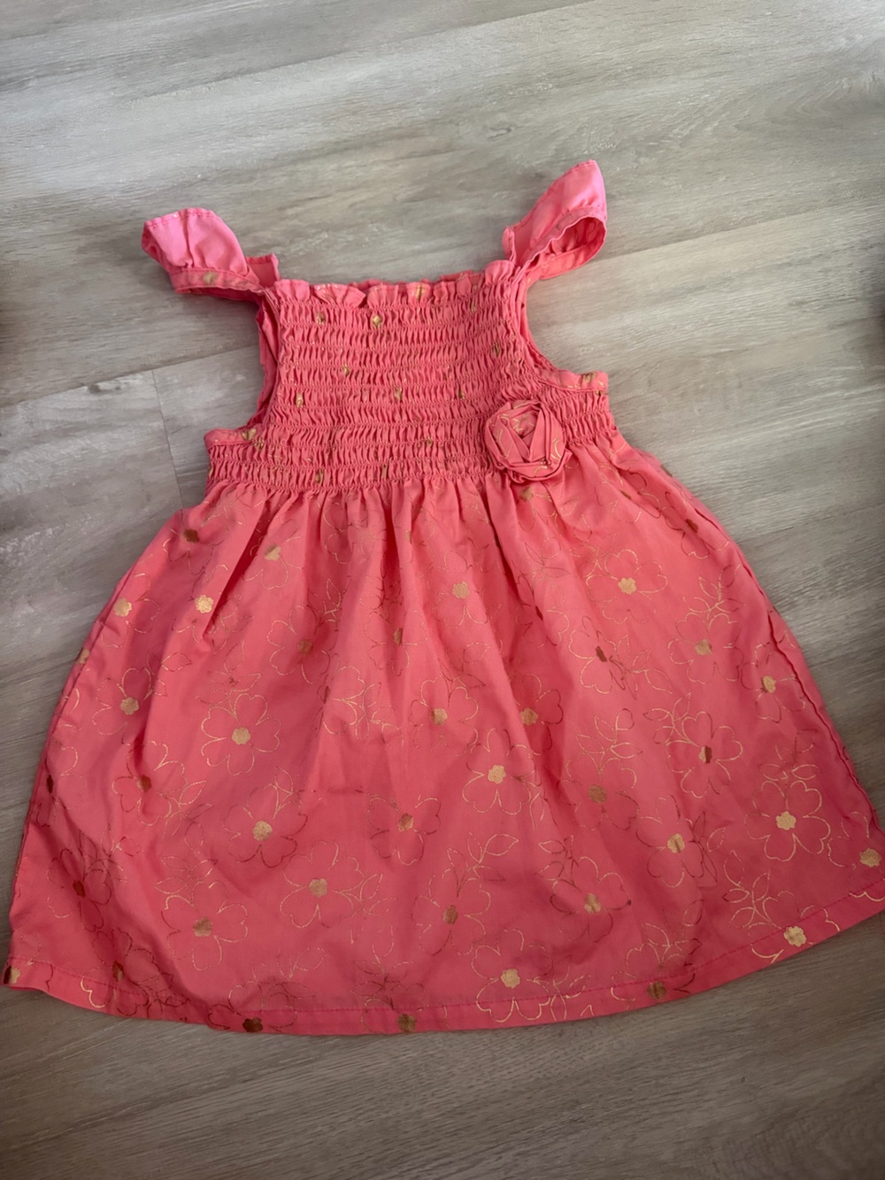 Girls Coral Pink Floral Shirt